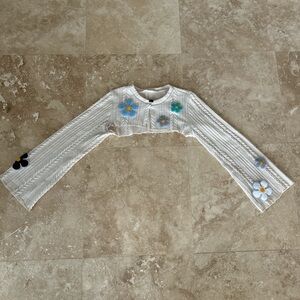 SHEIN Cream Textured Knit Sweater